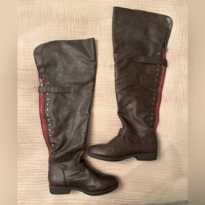 EUC Journee Collection chocolate brown espresso over the knee boots 7.5
